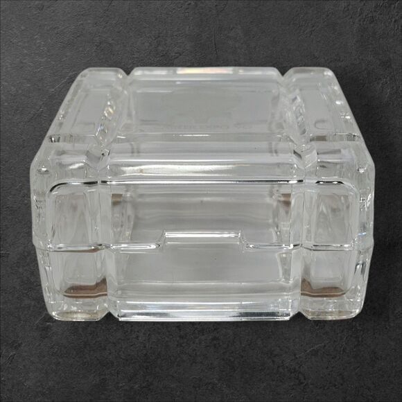 Vintage 1990 Career Expo Crystal Trinket Box Hot Air Balloon Etched Lid 3.75" - Picture 9 of 14